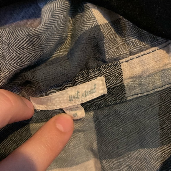 Blue plaid button up - Picture 3 of 3